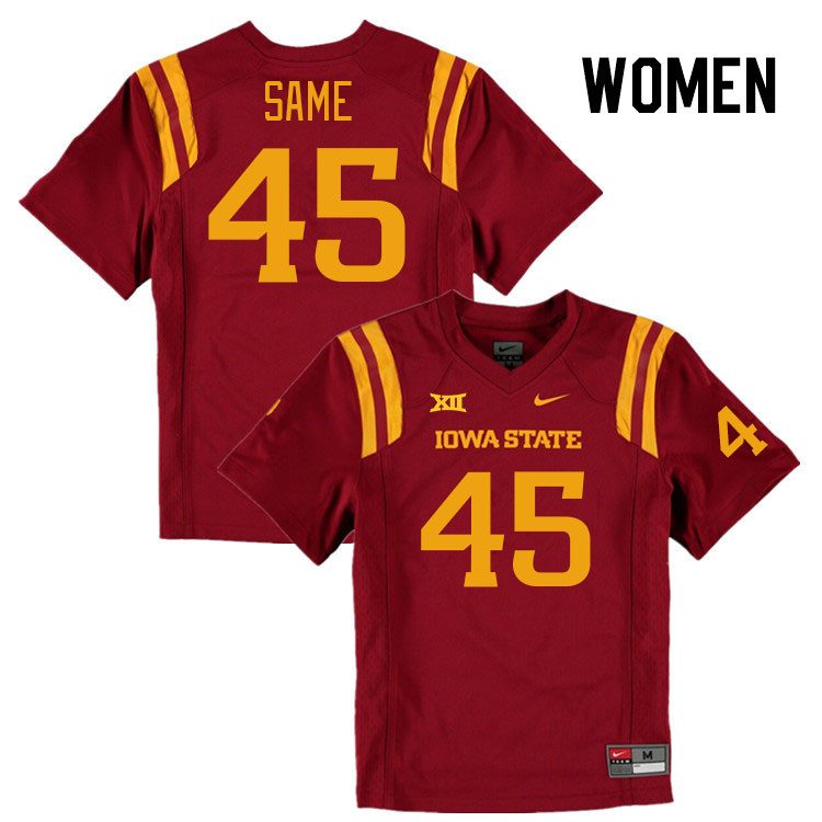 Women #45 Iowa State Cyclones College Football Jerseys Stitched Sale-Cardinal - Click Image to Close